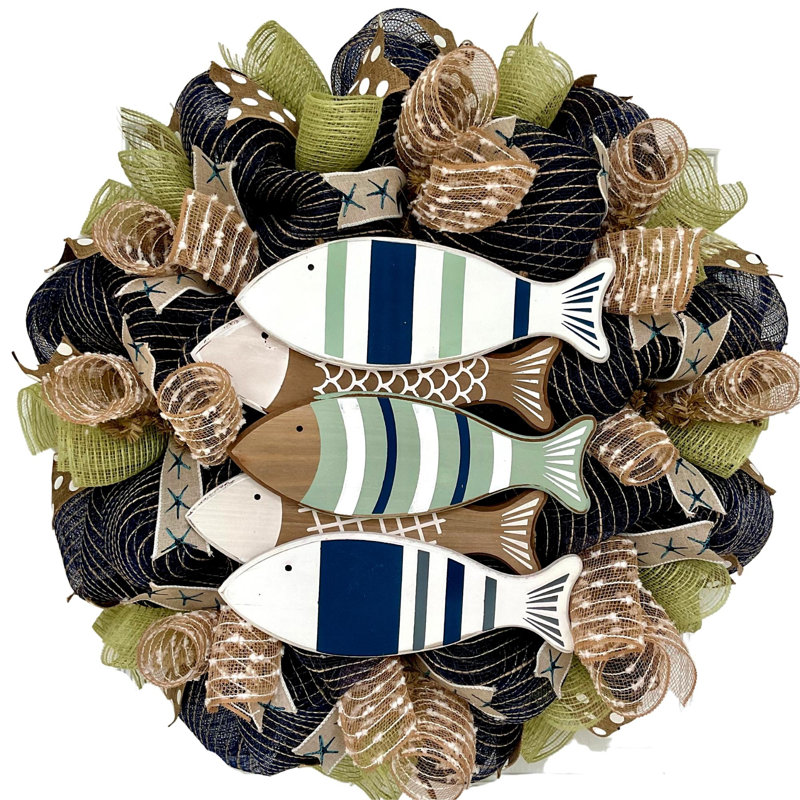 Couronne de plage côtière à poissons tropicaux
