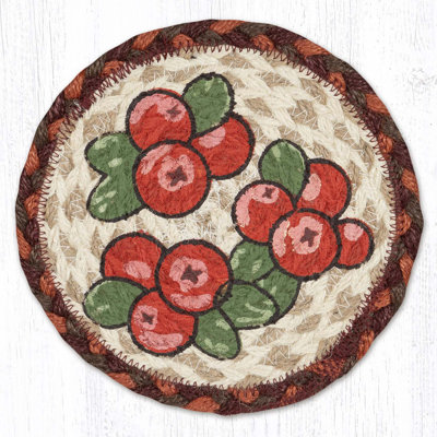 EarthRugs LC-417 Holly Berries Round Large Coaster 7"x7"