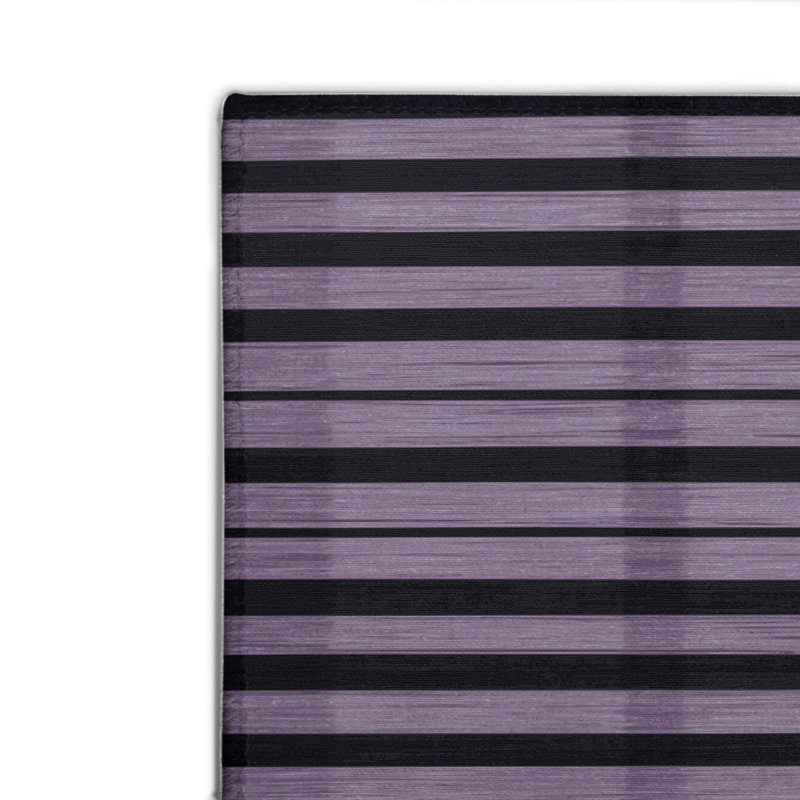 HorizontalStripes Purple Indoor and Outdoor Area Rug, Rectangle 8' x 10'