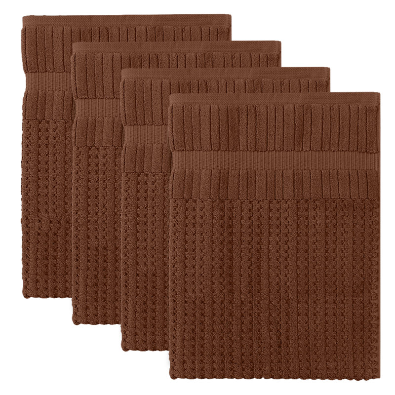Willow 4 Pieces Towel Set – 100% Combed Cotton, Premium Quality 630 GSM, Chocolate, Ultra-Soft & Highly Absorbent (4 Bath Towels)