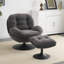 Bonhomme Upholstered Swivel Lounge Chair With Footstool