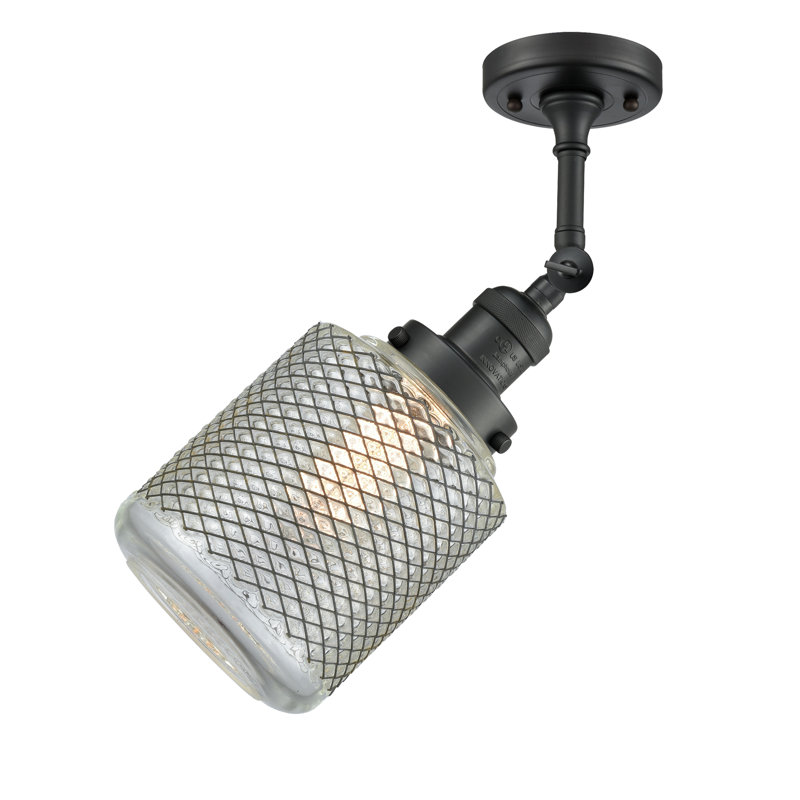 Plafonnier semi-encastré 1 lumière 6 po Iyana, Ampoule non incluse, Noir mat