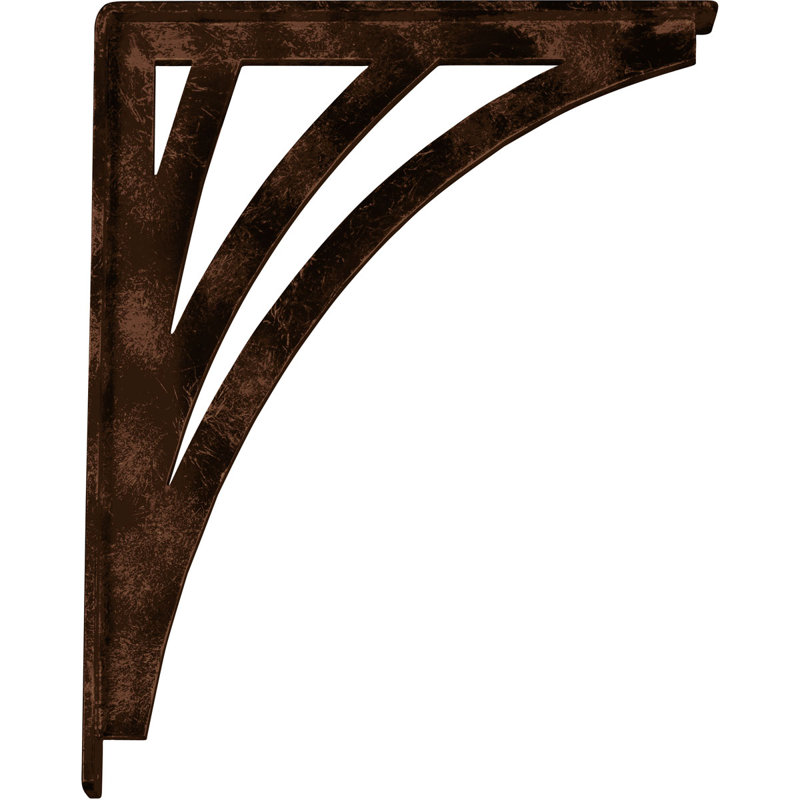 Support en fer forgé Nevio, H 15 po x l 1,5 po x p 12 po, Cuivre antique
