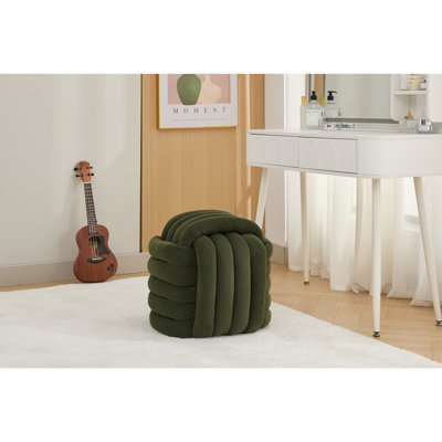 Repose-pieds de salon en tissu chenille, confortable et élégant, structure en bois, rembourré de mousse, sans assemblage moderne, pour les espaces intérieurs, chambre à coucher, chambre, rembourré