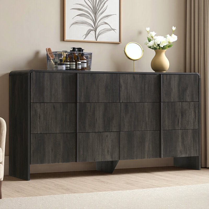 Commode 6 tiroirs Modern, Noir