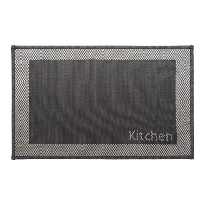 Two-Tone Black Kitchen Mat 20x32