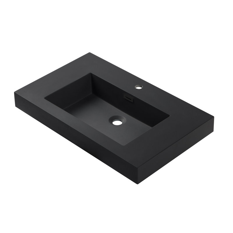 Dowell 30" Black Resin Double Freestanding Bathroom Basin