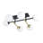 Ved 6-light Black Semi-Flush Mount with White Glass Shades
