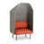 Brique / tissage uni gris / mousseline