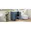 Meuble-lavabo 24 po avec lavabo, armoire de salle de bain avec tablette de porte, tiroir profond, panier coulissant à 2 niveaux, structure en bois massif et panneau de fibres à densité moyenne, un paquet, bleu gris