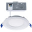 10 Watt LED Direct Wire Downlight Slimfit Smooth Baffle 4 Inch CCT Selectable Round Remote Driver White Finish