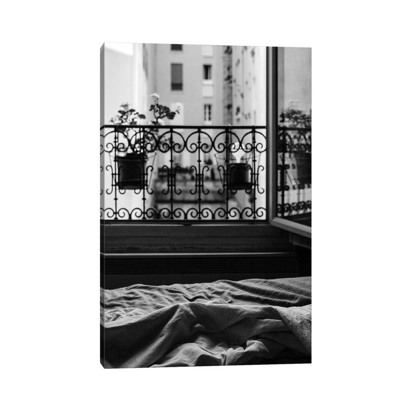 Balcon - photographie sur toile tendue, H 12 po x l 8 po x P 0,75 po