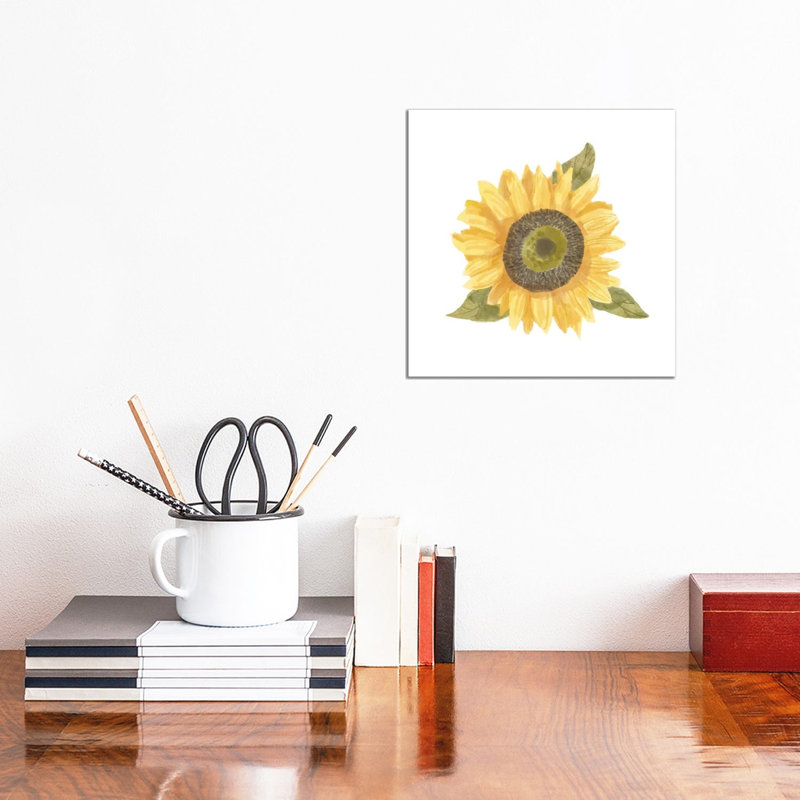Single Sunflower I by Bannarot - Wrapped Canvas Gallery-Wrapped Canvas Giclée, 30.48 cm H x 30.48 cm W