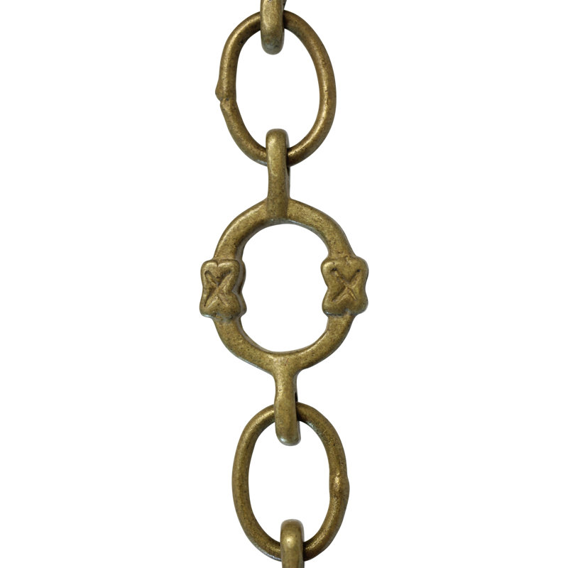 Maillons décoratifs ronds soudés avec chaîne en X, Laiton antique