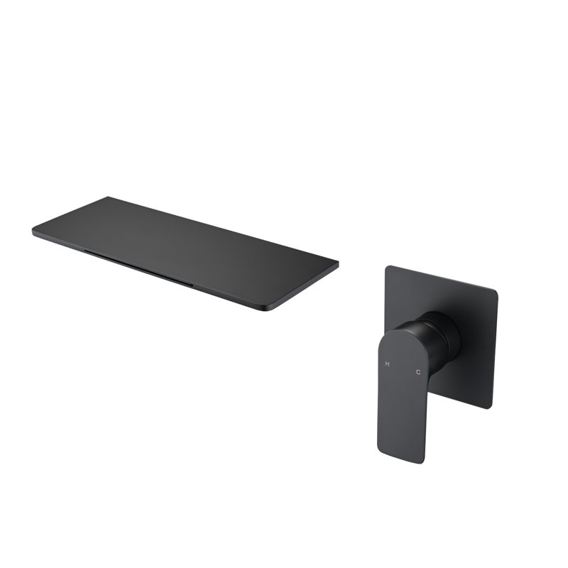 Bathroom Waterfall Single Handle Sink Faucet., Matte Black