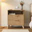 Table de chevet 2 tiroirs avec station de charge intégrée et tablette ouverte, table d'appoint de chambre à coucher