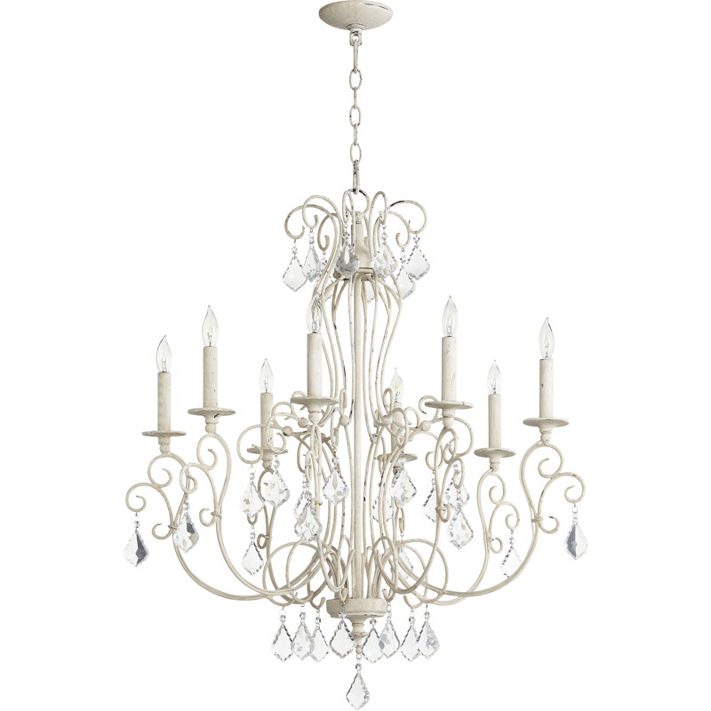 Lustre empire 8 lumières Richland, Blanc perse
