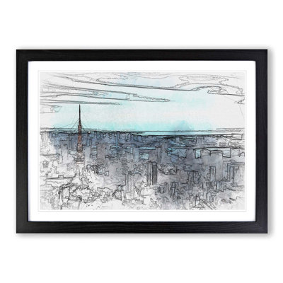 Tokyo Tower & Japan Skyline in Abstract - Picture Frame Graphic Art Print