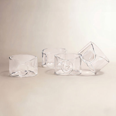Over and Back Glass Napkin Ring Set