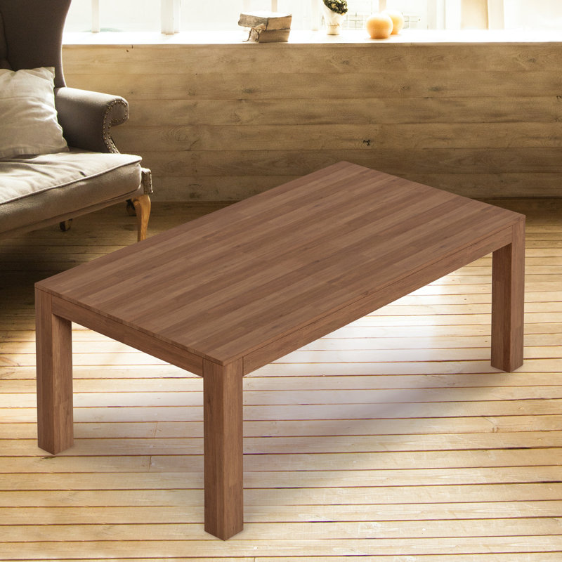 Kadlec Solid Wood Four Leg Coffee Table, Warm Brown