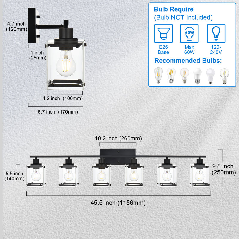 Willimena 6 - Light Dimmable Bath Sconce
