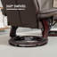 Pivot avec fonction inclinable et repose-pieds, fauteuil inclinable en cuir PU avec repose-pieds, brun foncé-2136137767