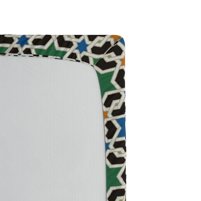 Microfiber Geometric Fitted Sheet, Full Fitted Sheet
