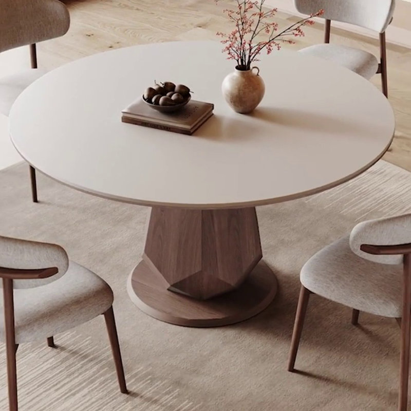 Modern Practical Rock Plate Dining Table Sets., 29.53"H x 53.15"L x 53.15"W