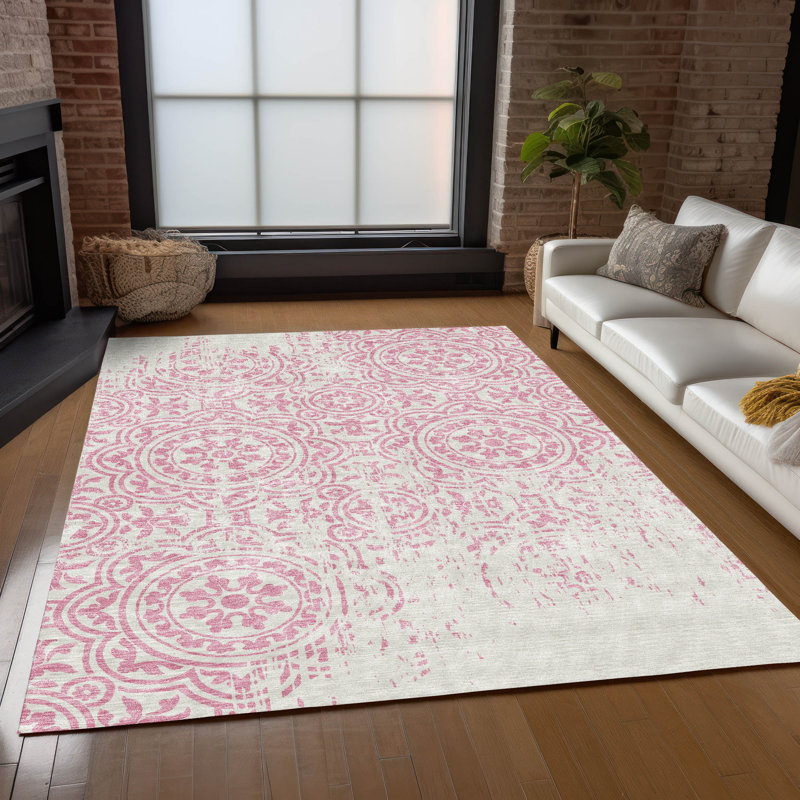 Tapis intérieur / extérieur en polyester tissé à la machine Lamanna, Rectangle de 10 pi x 14 pi