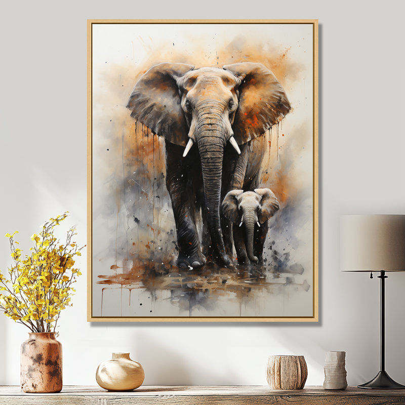 «Keehn Elephant Gentle Giants Elephants II», reproduction sur toile encadrée, H 32 po x l 16 po x P 1 po