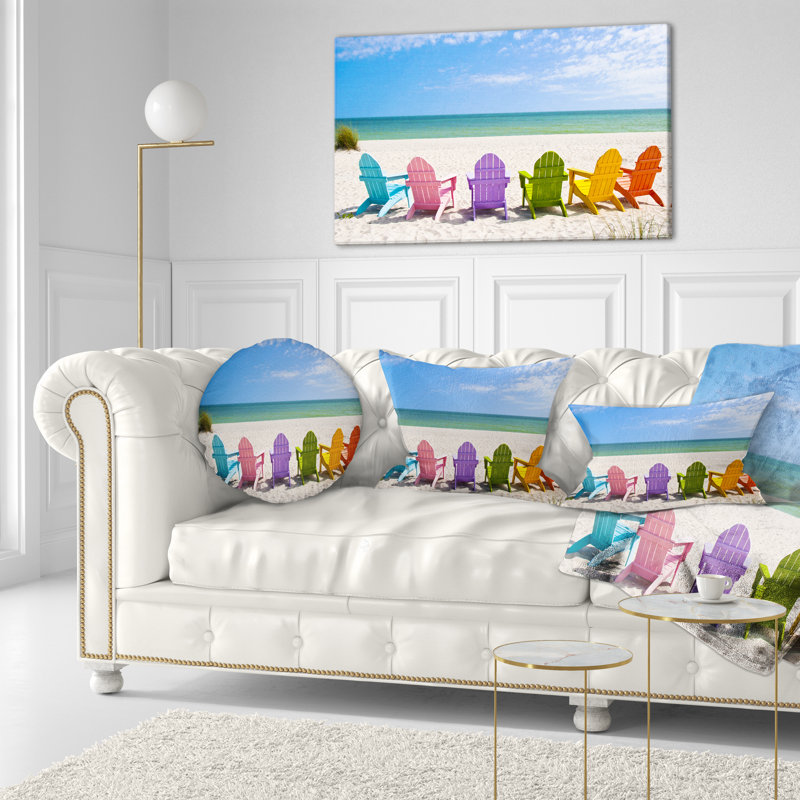 Coussin lombaire photo adirondack beach chaises mer