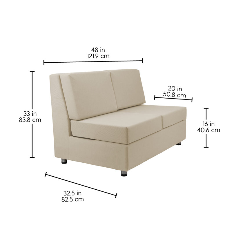 Canapé d'extérieur sans accoudoirs avec Sunbrella - Spectre sable, Sable Spectrum
