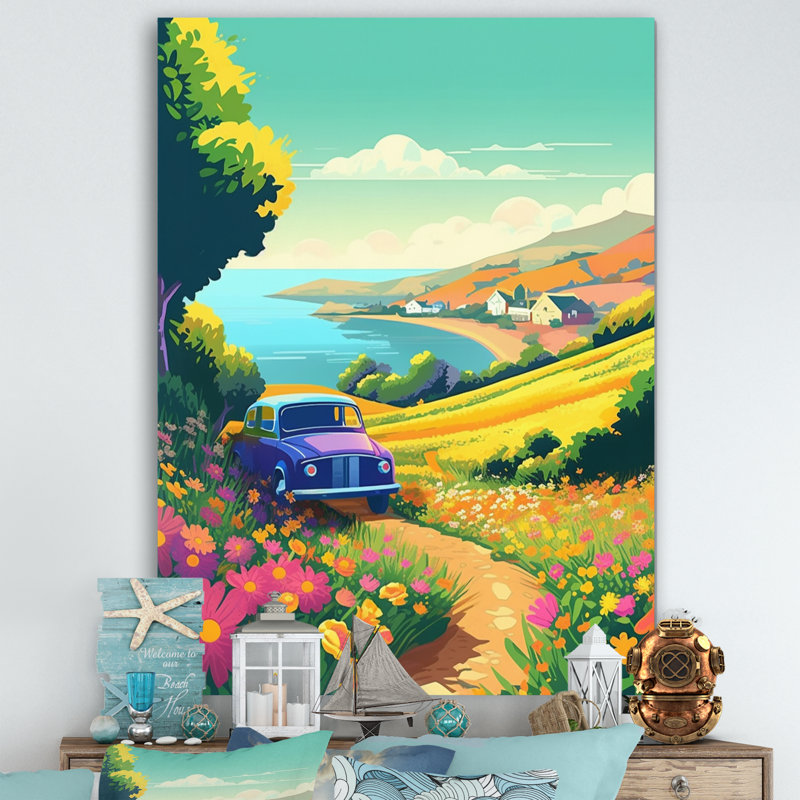 Seaside Drive I - Imprimé, H 20 po x l 12 po x P 1 po, Toile tendue