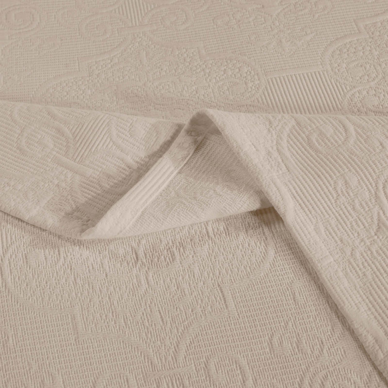 Linen Full Cotton Matelasse Bedspread Set with Pillow Shams