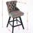 38.39 In. High Bar Chairs With Velvet Cover, Wooden Legs, Beige - Of 2 For Dining Room Curved Back, Foam Filling-823860931