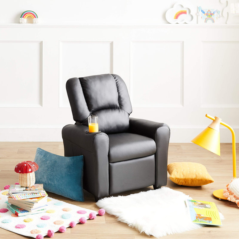 Esca Kids Recliner with 2 Cup Holder, Black