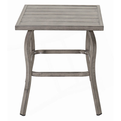 Table d'appoint robuste en métal avec finition résistante à la rouille