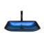 Modern Above-Counter Square Tempered Glass Bathroom Vessel Sink with Pop-Up Drain