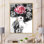 Floral Fashion Woman Portrait II - œuvre d'art sur toile Glam