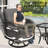  3 Piece Swivel Rocker Patio Chairs, Outdoor Swivel Glider Chair, Heavy Duty Patio Chairs 400 Lbs With Side Table, For Backyard, Deck, Porch, Gray Rattan- Gray Cushion-1478115299-1487774200