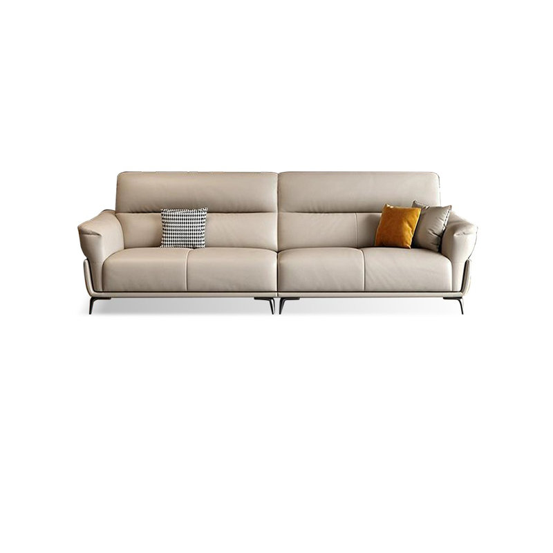 Canapé modulaire en cuir véritable blanc crème, H 37,01 po x l 86,61 po x P 36,22 po