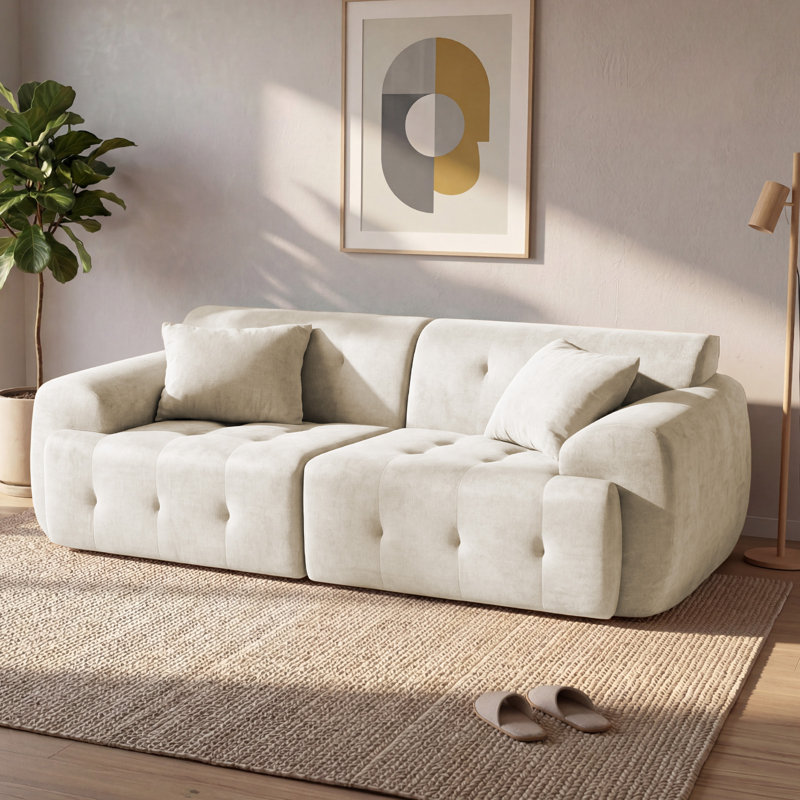 2 Seater Fabric Corner Sectional, Beige