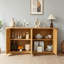 Armoire de rangement de 64 pouces en forme de vague, buffet d'angle arrondi