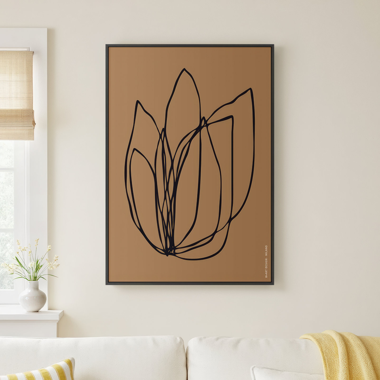 Julieta "Tracings 1" Print by Romina Gadler, Black Framed Canvas, 50" H x 35" W x 1.25" D