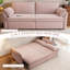 Canapé-lit de 85 pouces, convertible 3 en 1 avec lit gigogne, port de chargement USB, canapé deux places pour salon et chambre d'amis, rose-499926537