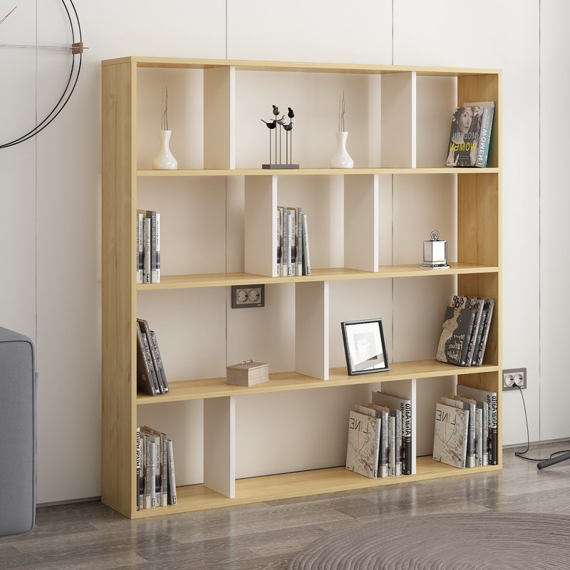 Isaias 145cm H Standard Bookcase, Oak/White