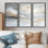 «Pure Golden Minimalisme Coastal Landscape II», art mural plage - ensemble de 3