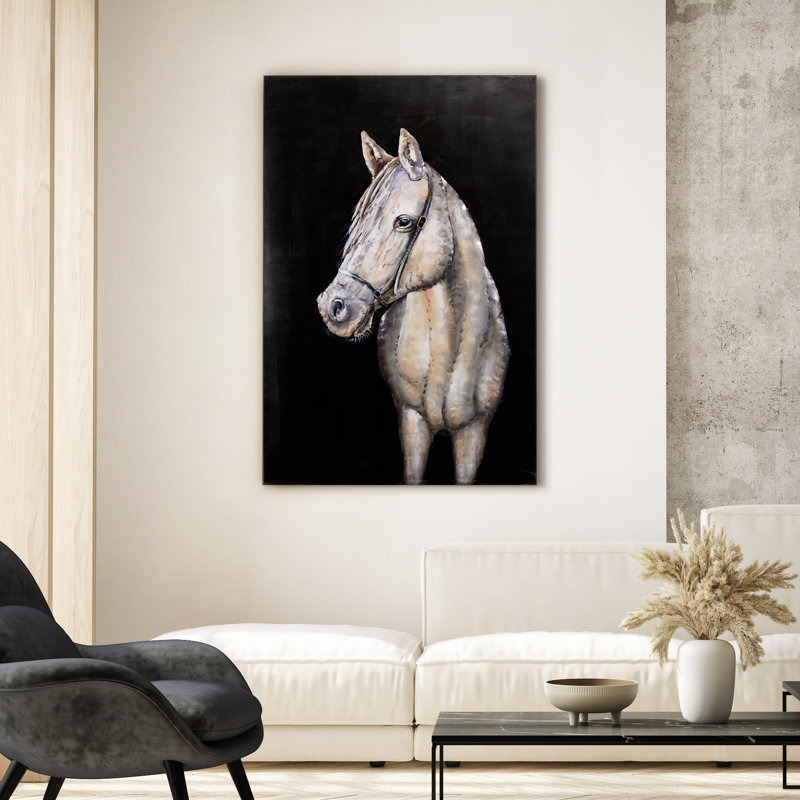 « white cheval », reproduction d’art sur métal