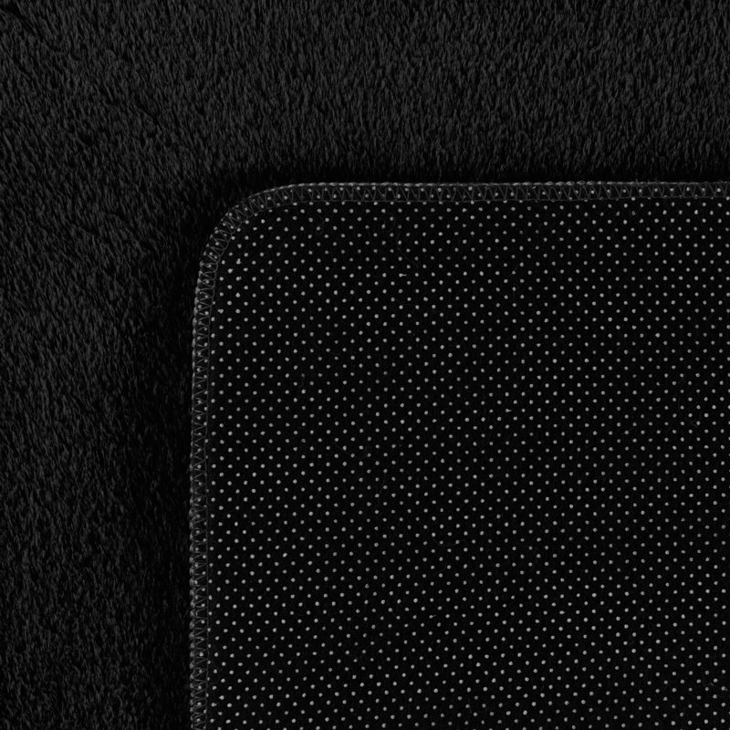 Solid Colour Knitted Area Rug, Rectangle 60 x 100 cm, Black