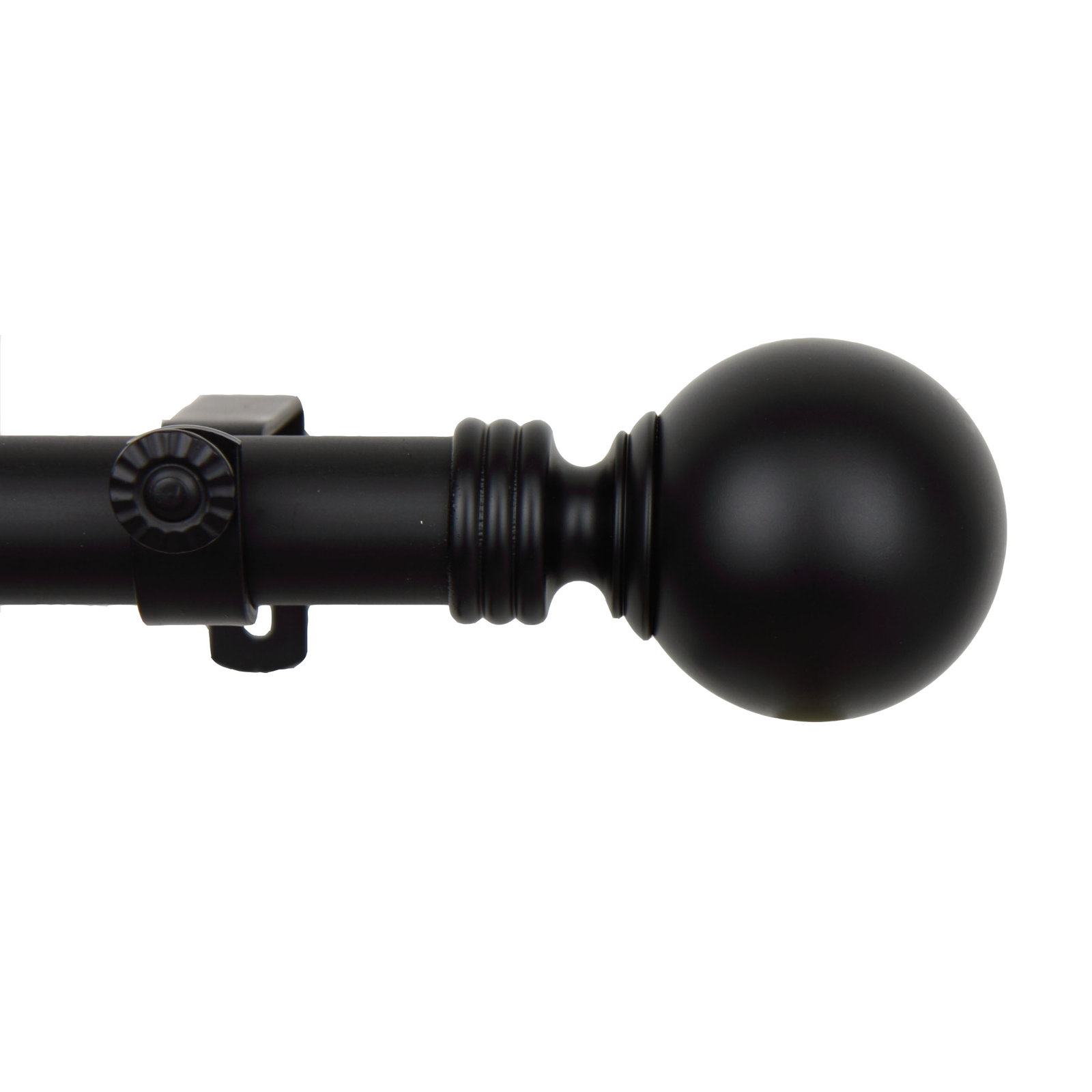Orpha Single Curtain Rod, Black, 28" - 48"